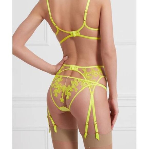 New Agent Provocateur Florelai Lace Nude/Yellow Brief Panties NWT AP 4/Large - Picture 3 of 16